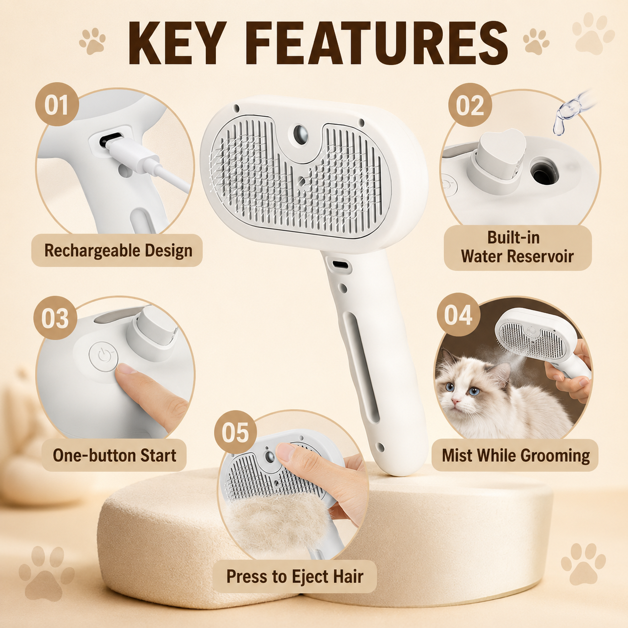 🐾65% OFF Today | 🐶2-in-1 Pet Grooming Brush + No-Rinse Serum Set