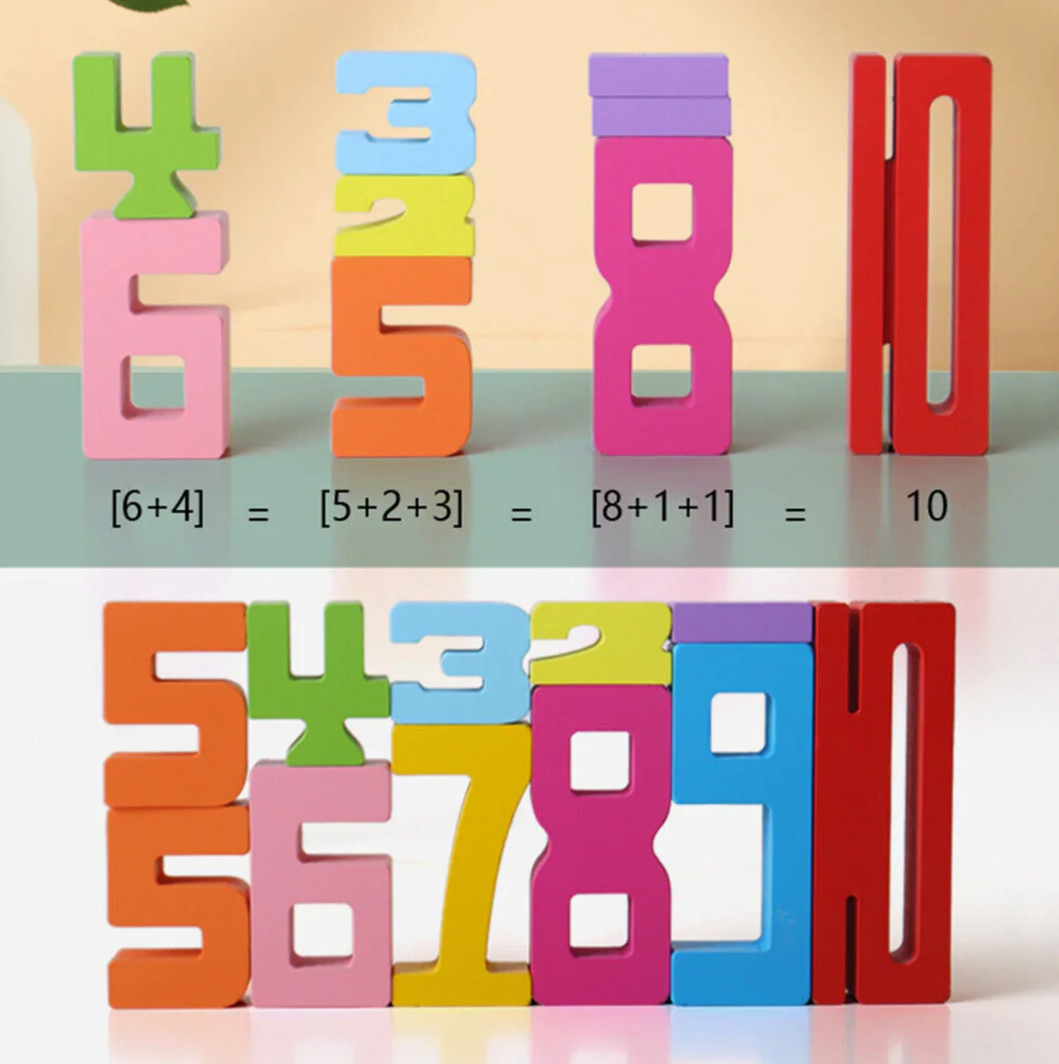 🌟 TallyTots Educational Wooden Blocks - Learn Numbers & Build Creativity🌈