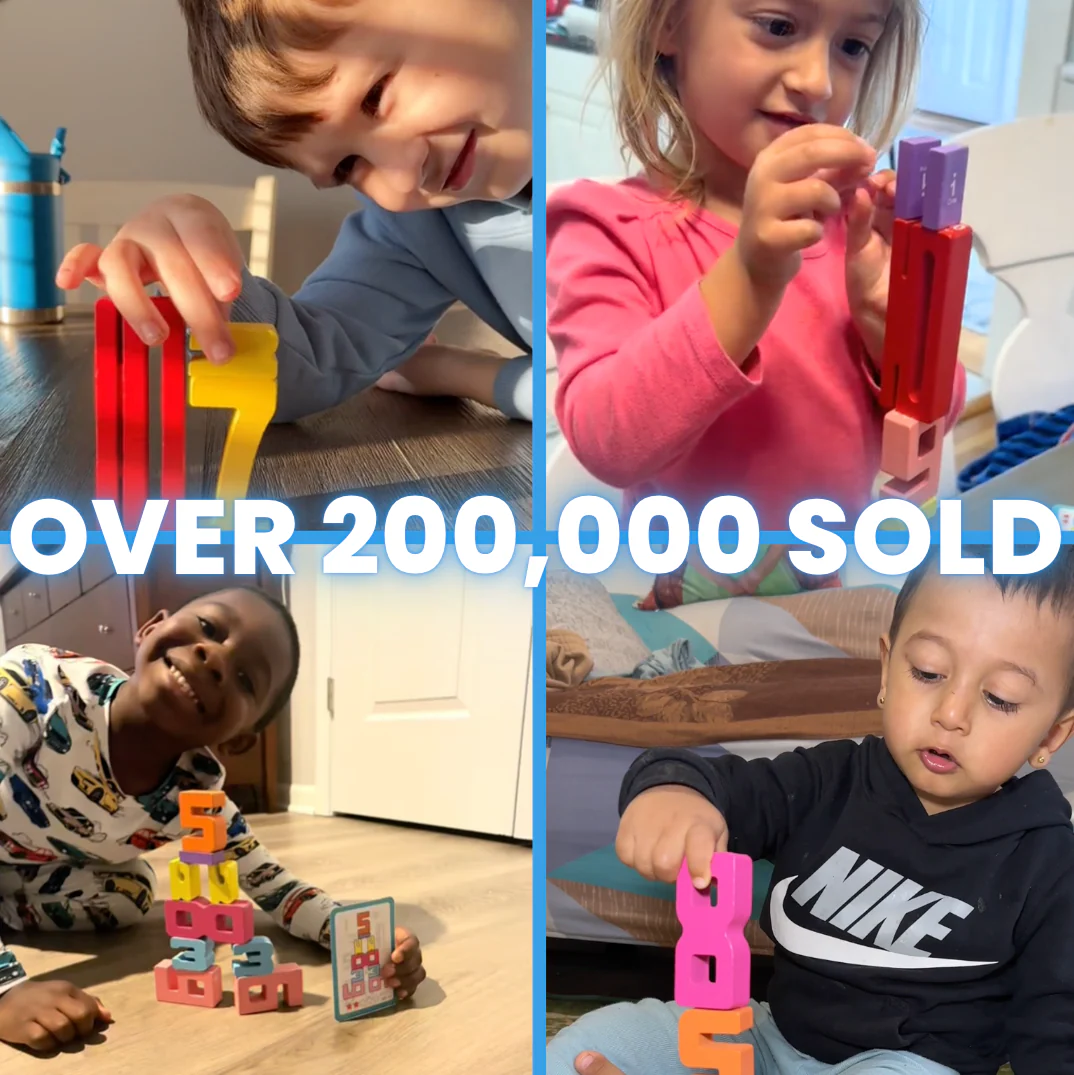 🌟 TallyTots Educational Wooden Blocks - Learn Numbers & Build Creativity🌈