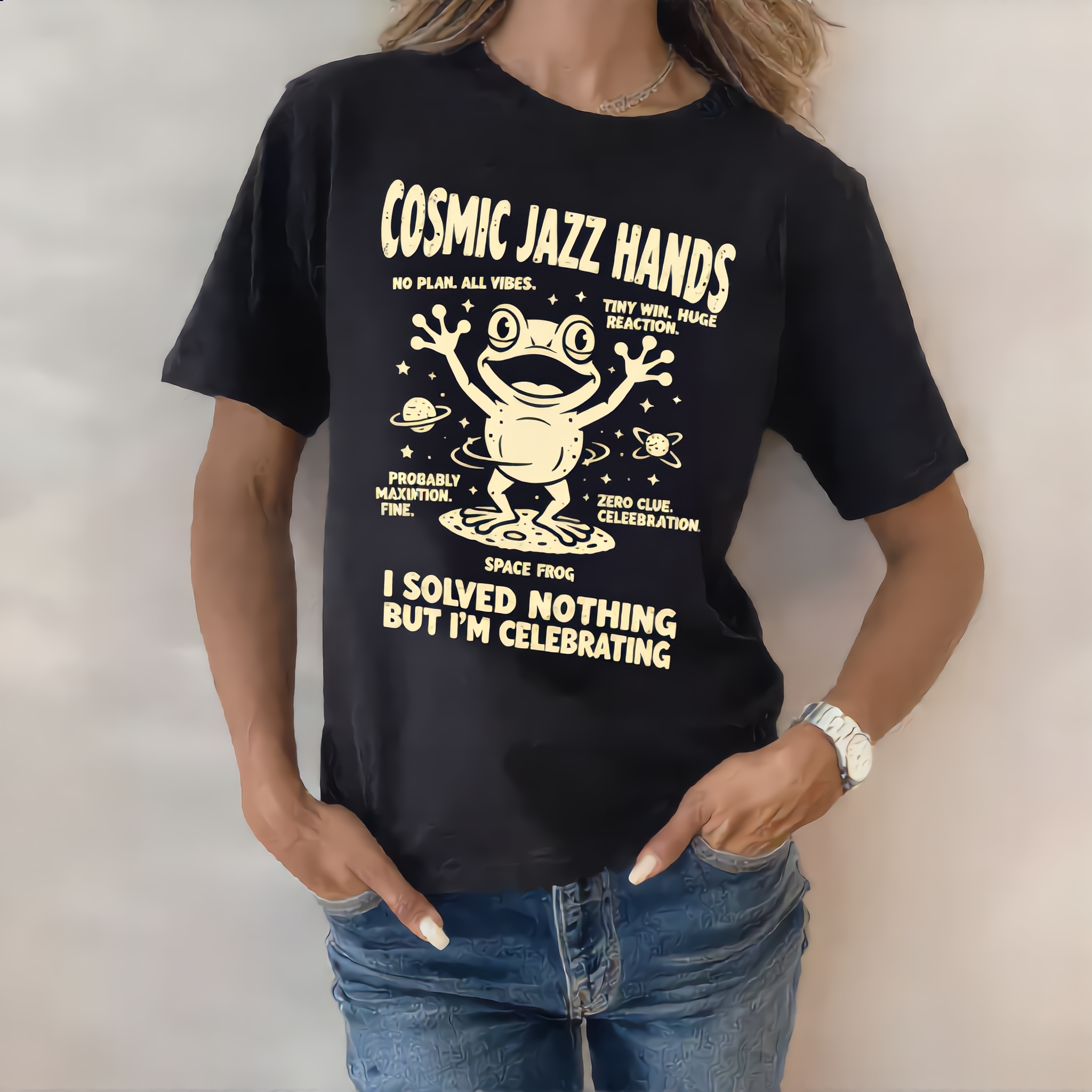 Cosmic JAZZ Hands Frog T-Shirt