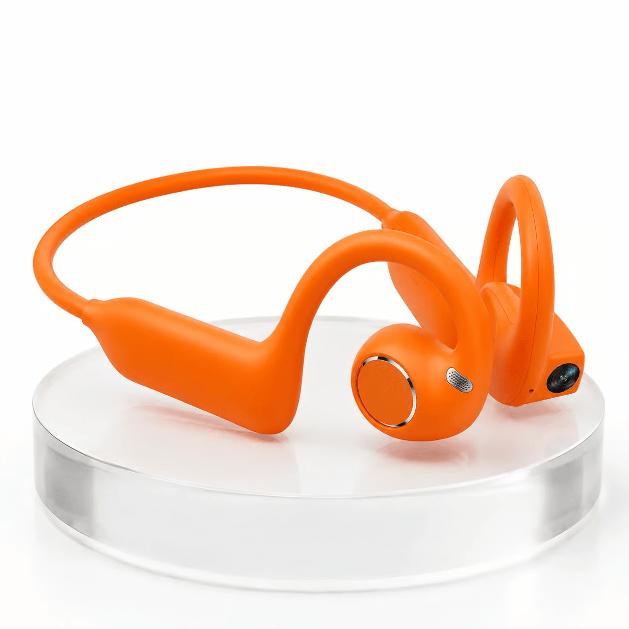 Orange AI vision camera open-ear headset
