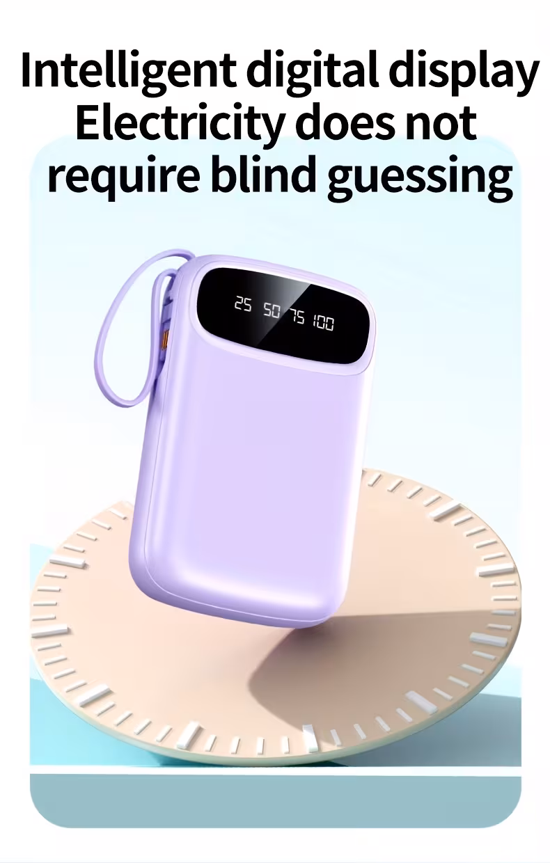 50000mah portable power bank   with   cables lanyard   display suitable for fast charging of mobile phones such as iphone     electronic products outdoor portable emergency power backup battery pack gift Product details 9
