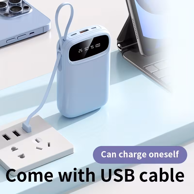 🔥 70% OFF - 50000mAh Portable Charger with Built-In Cables