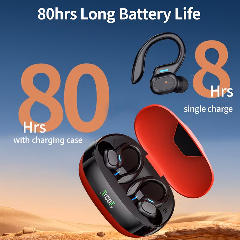  wireless running earbuds with earhooks wireless headphones for sports dual led display   built in microphone Product details 5