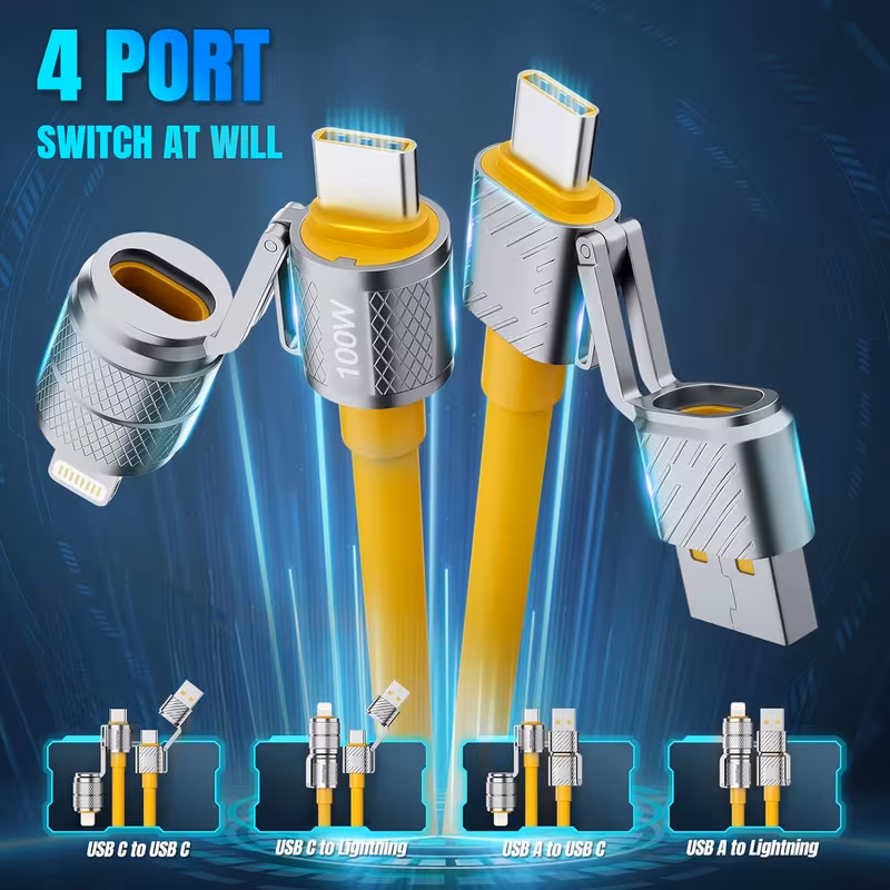 100W 4-in-1 Fast Charging Cable