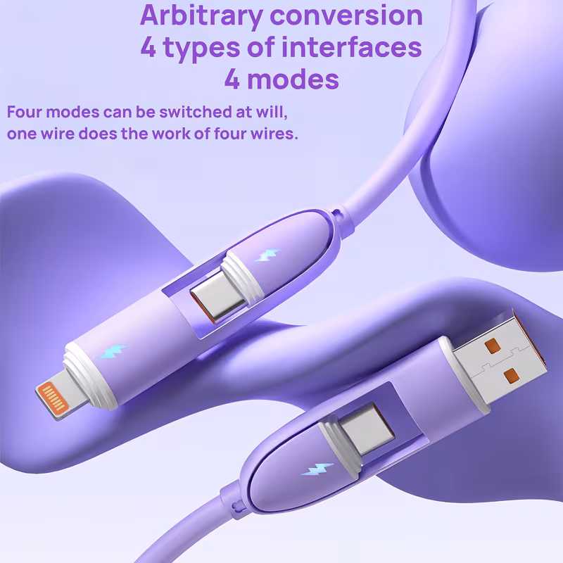 🔥 Hot Sale 70% OFF - 66W 4-in-1 Fast Charging Cable