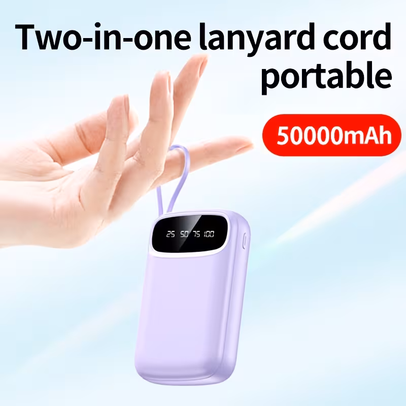 🔥 70% OFF - 50000mAh Portable Charger with Built-In Cables
