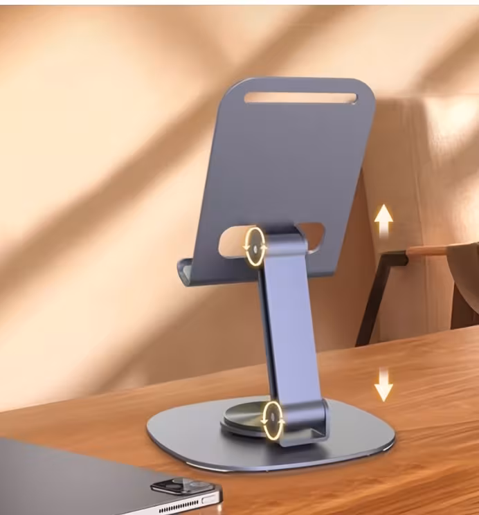 aluminum alloy phone stand waterproof 360 rotating desk mount with   adjustable foldable design for office and bedstand use Product details 4