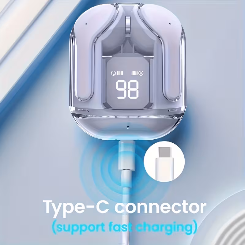   tws hi fi stereo wireless earbuds in ear sports gaming headphones with voice call noise reduction in ear earbuds with charging and led   music lovers for iphone for   perfect gift for women Product details 2