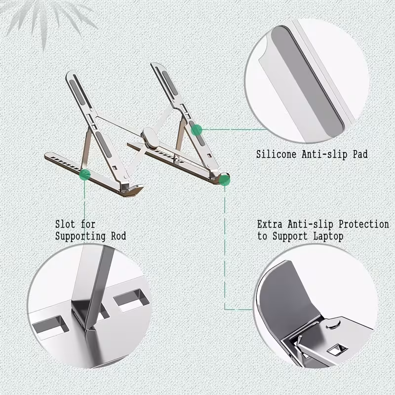 🔥 70% OFF Today - Foldable Aluminum Laptop & Tablet Stand