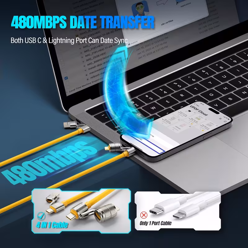 100W 4-in-1 Fast Charging Cable