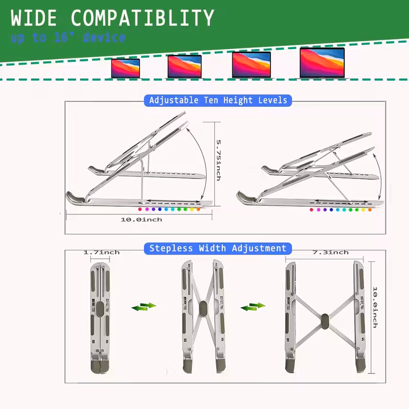 aluminum alloy laptop tablet stand adjustable foldable portable stand stable load bearing stand Product details 1