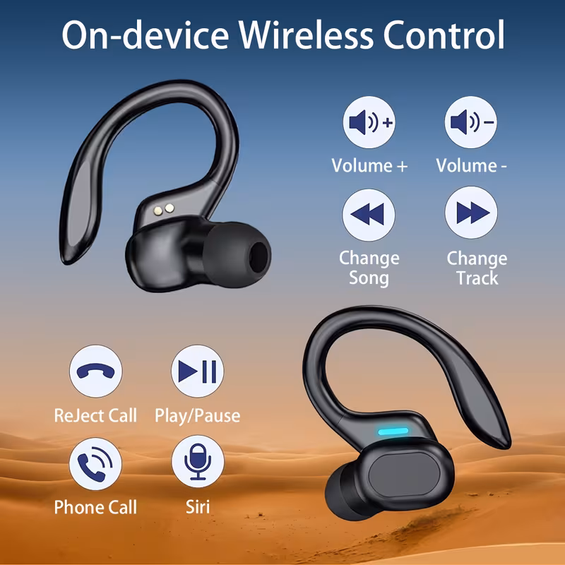 wireless running earbuds with earhooks wireless headphones for sports dual led display   built in microphone Product details 7