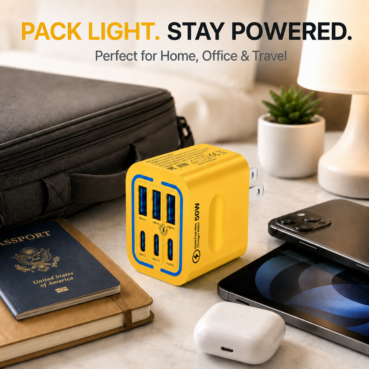 🔥 70% OFF Today 🔋 50W Multi-Port Fast Charger with Smart Fast Charging
