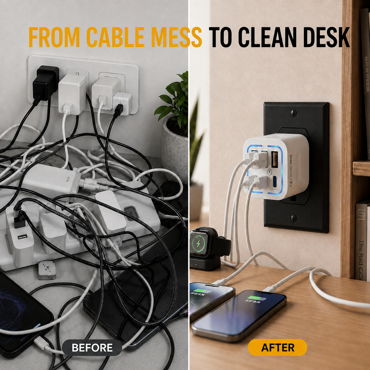 🔥 70% OFF Today 🔋 50W Multi-Port Fast Charger with Smart Fast Charging
