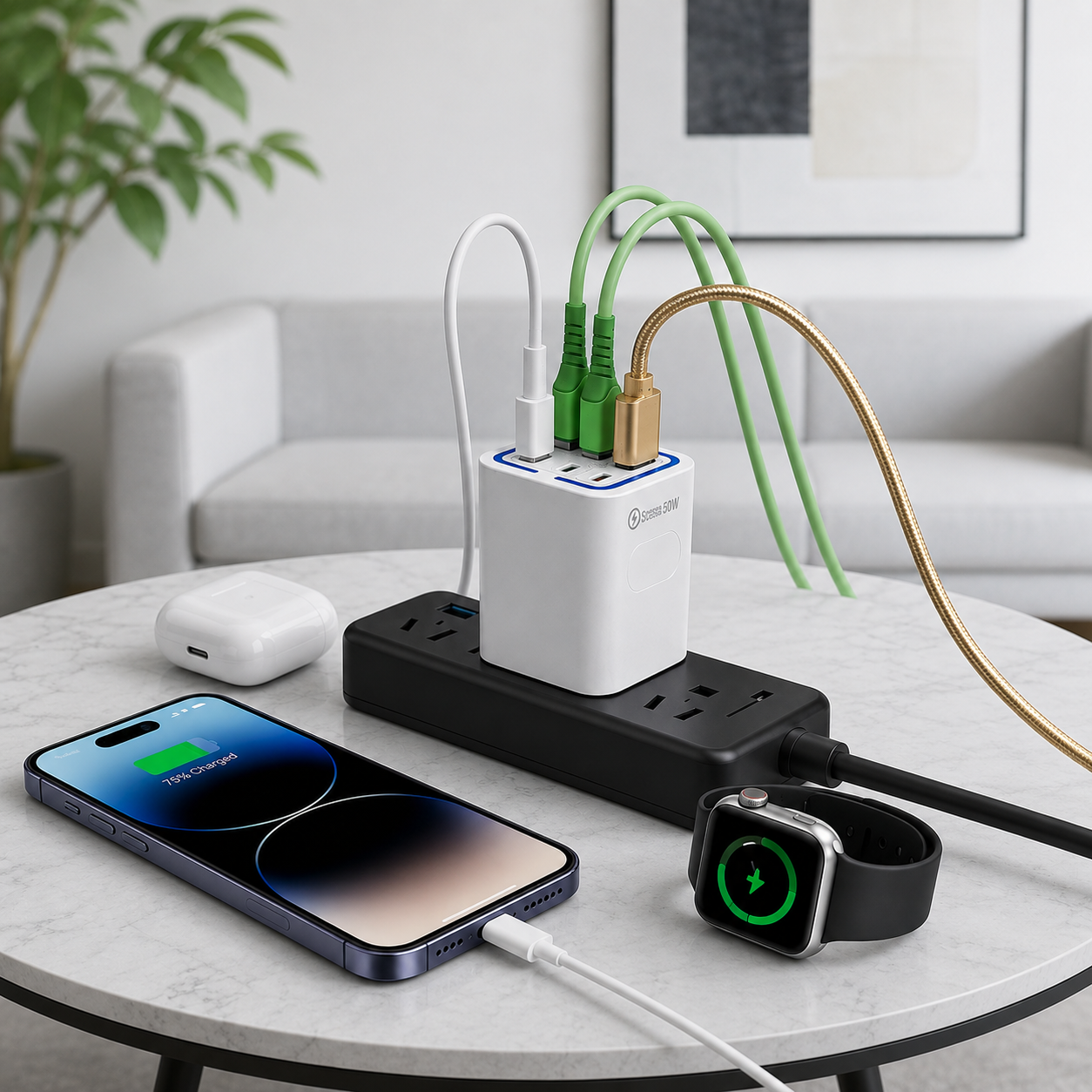 🔥 70% OFF Today 🔋 50W Multi-Port Fast Charger with Smart Fast Charging