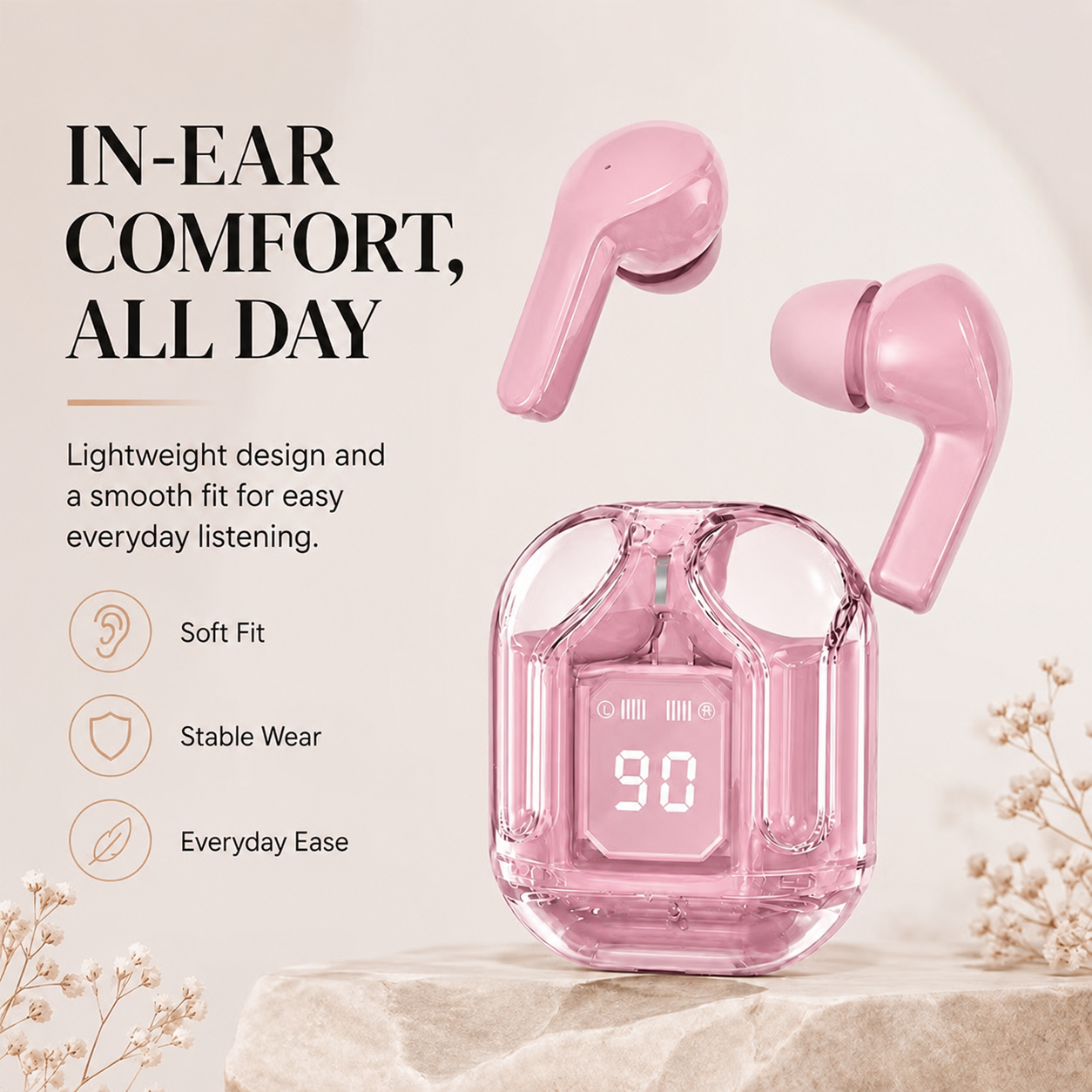 Mini Wireless Earbuds with LED Charging Case