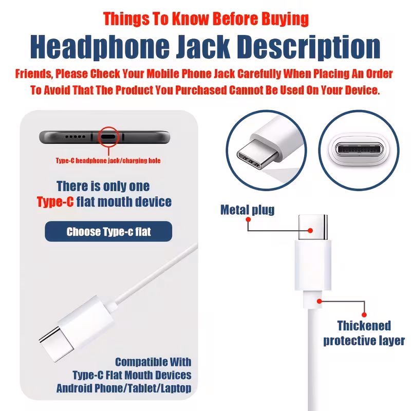 🔥 Hot Sale 70% OFF - 🎧 USB-C Wired Earbuds with Microphone