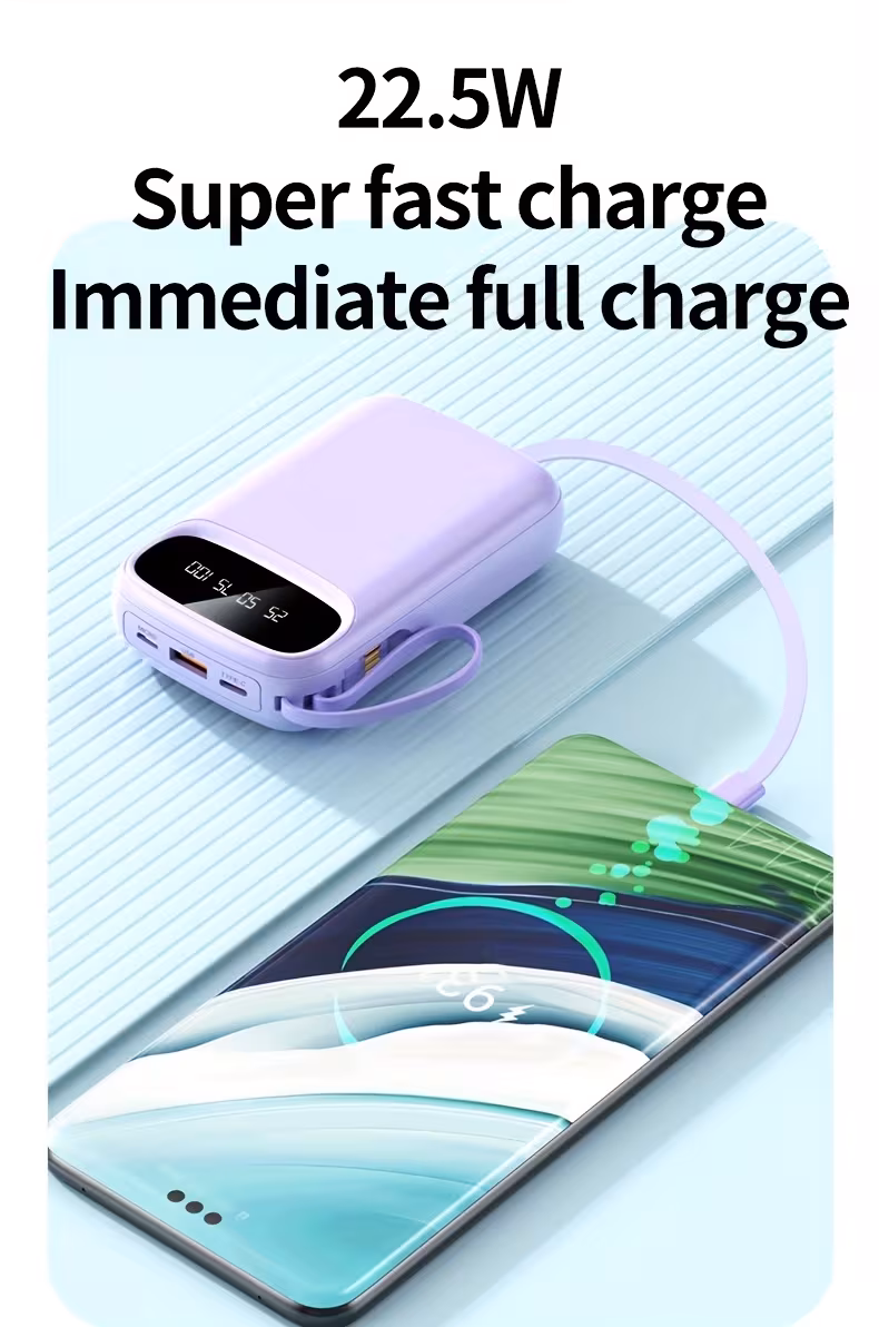 50000mah portable power bank   with   cables lanyard   display suitable for fast charging of mobile phones such as iphone     electronic products outdoor portable emergency power backup battery pack gift Product details 4