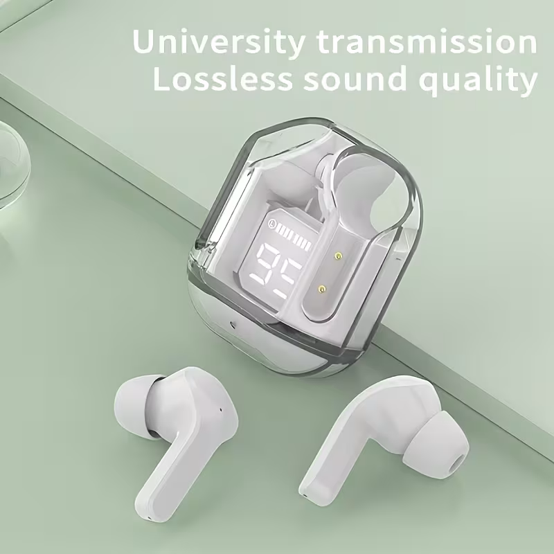   tws hi fi stereo wireless earbuds in ear sports gaming headphones with voice call noise reduction in ear earbuds with charging and led   music lovers for iphone for   perfect gift for women Product details 3