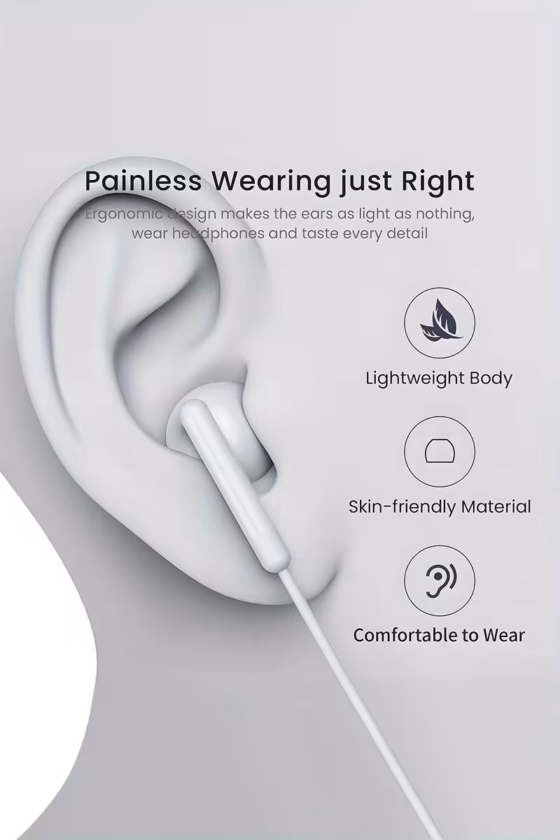 yuaovcq type c     wired earphones in ear headphones for mobile phones gaming earbuds with call noise cancellation high   powerful   colorful call stereo earphones suitable as a gift for men and women Product details 8