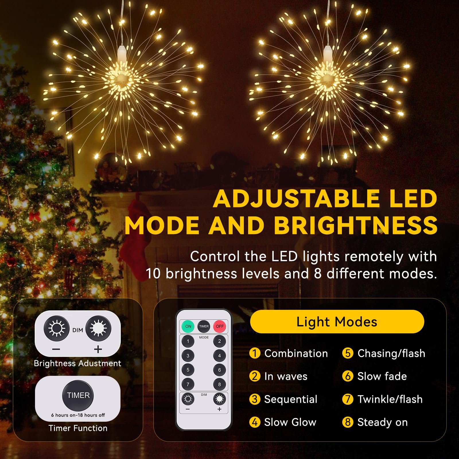 🎄Christmas Hot Sale 49%OFF-✨Hanging Starburst Fairy Lights for Christmas 🎅