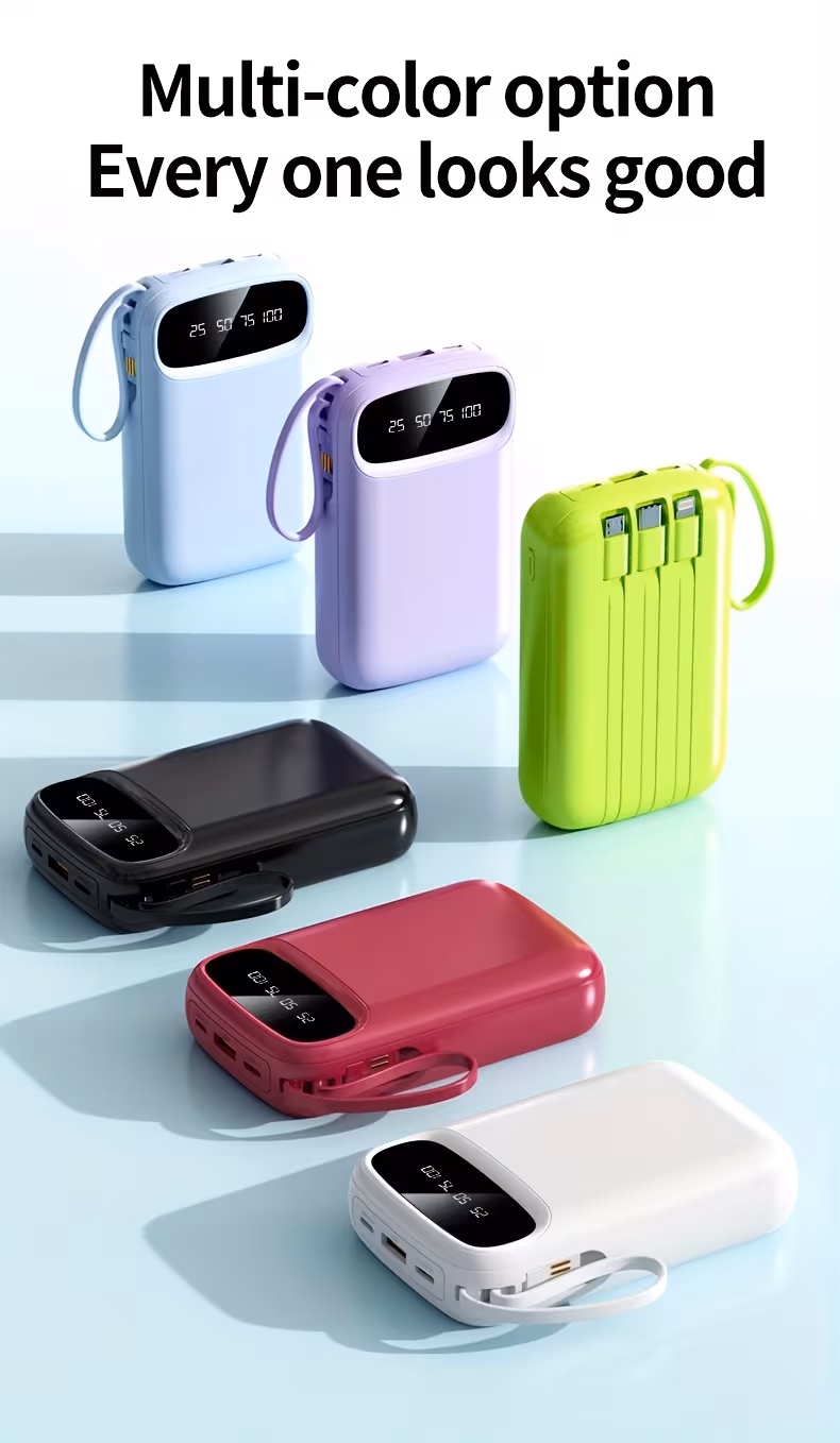 50000mah portable power bank   with   cables lanyard   display suitable for fast charging of mobile phones such as iphone     electronic products outdoor portable emergency power backup battery pack gift Product details 8