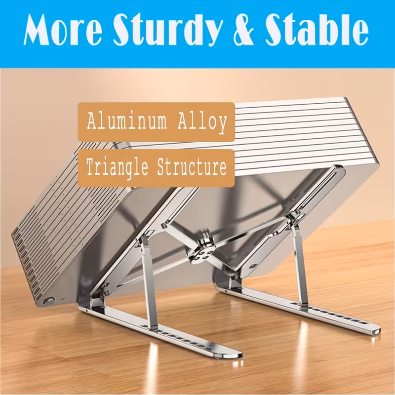 🔥 70% OFF Today - Foldable Aluminum Laptop & Tablet Stand