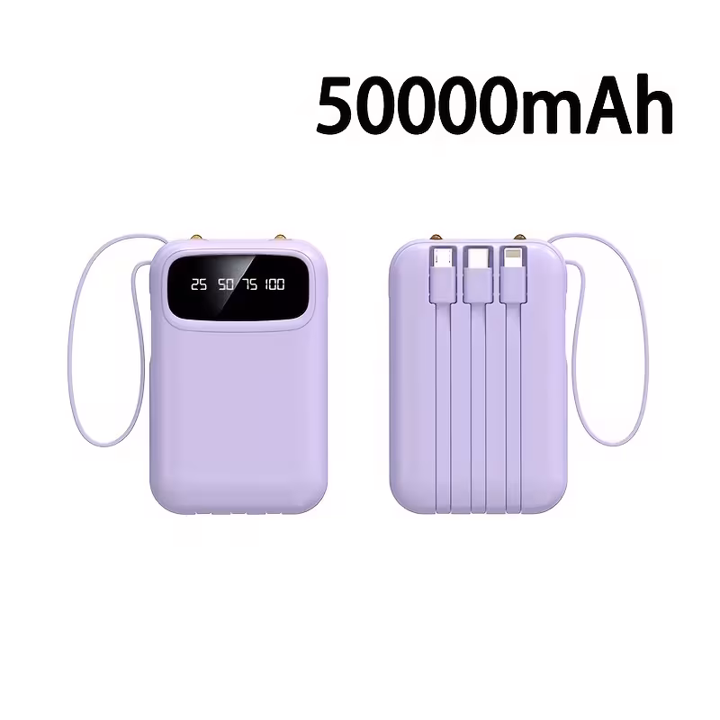 🔥 70% OFF - 50000mAh Portable Charger with Built-In Cables