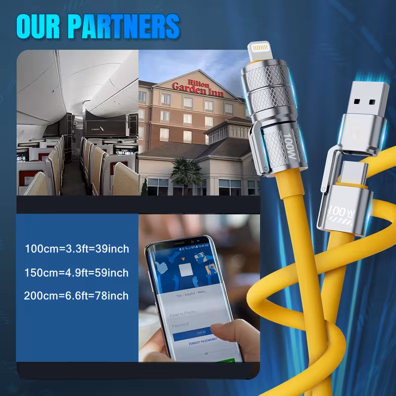 100W 4-in-1 Fast Charging Cable