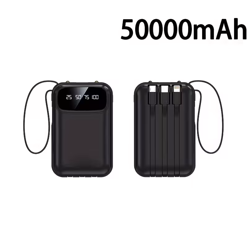 🔥 70% OFF - 50000mAh Portable Charger with Built-In Cables