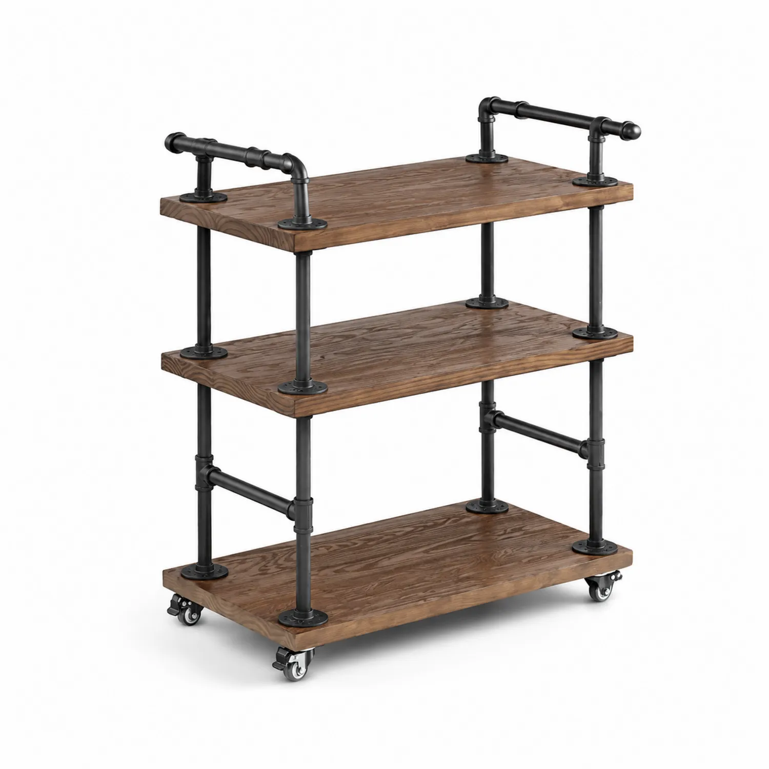 Chariot de Bar Bois Métal Marron/Noir