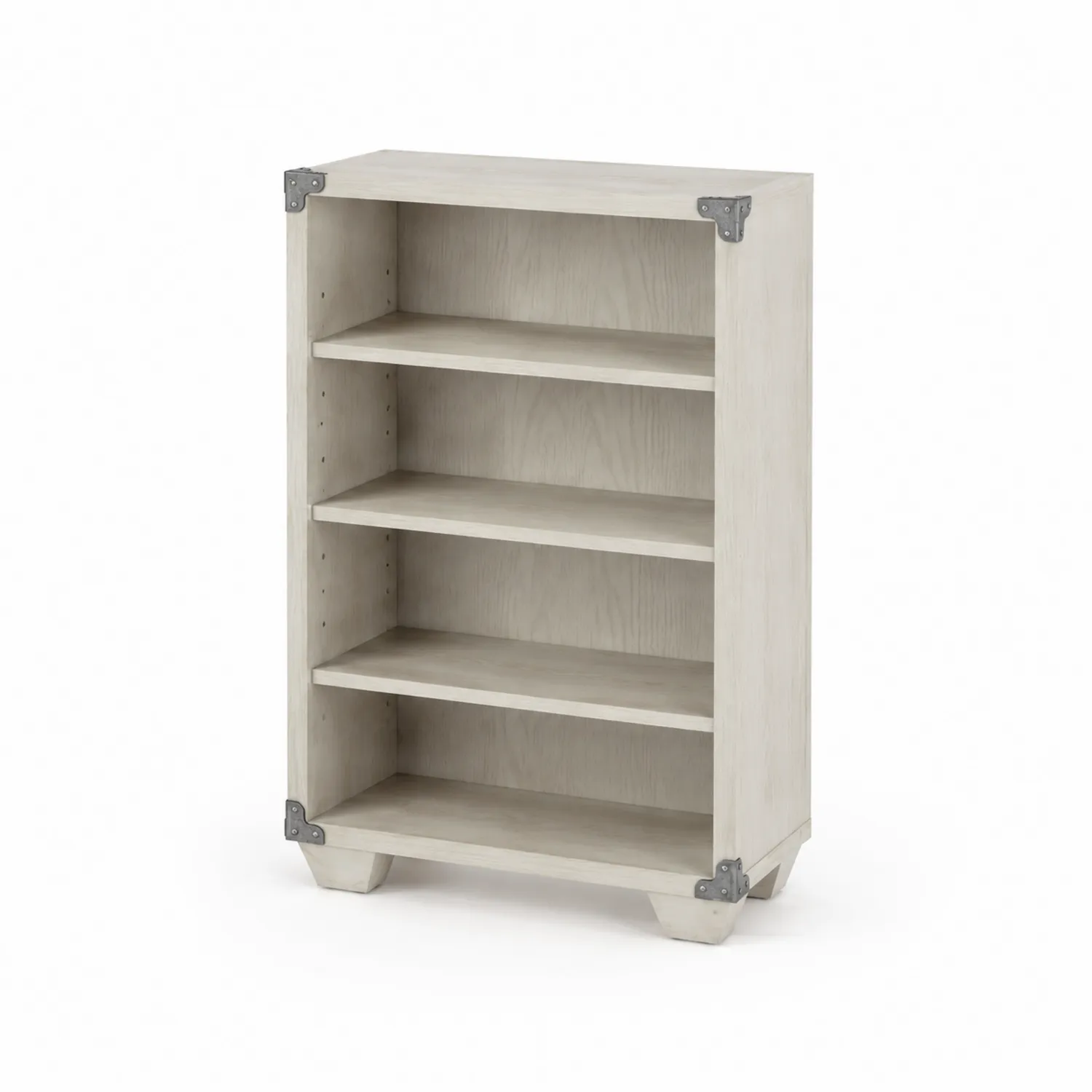 Bibliothèque en Bois Composite Blanc avec Renforts en Métal