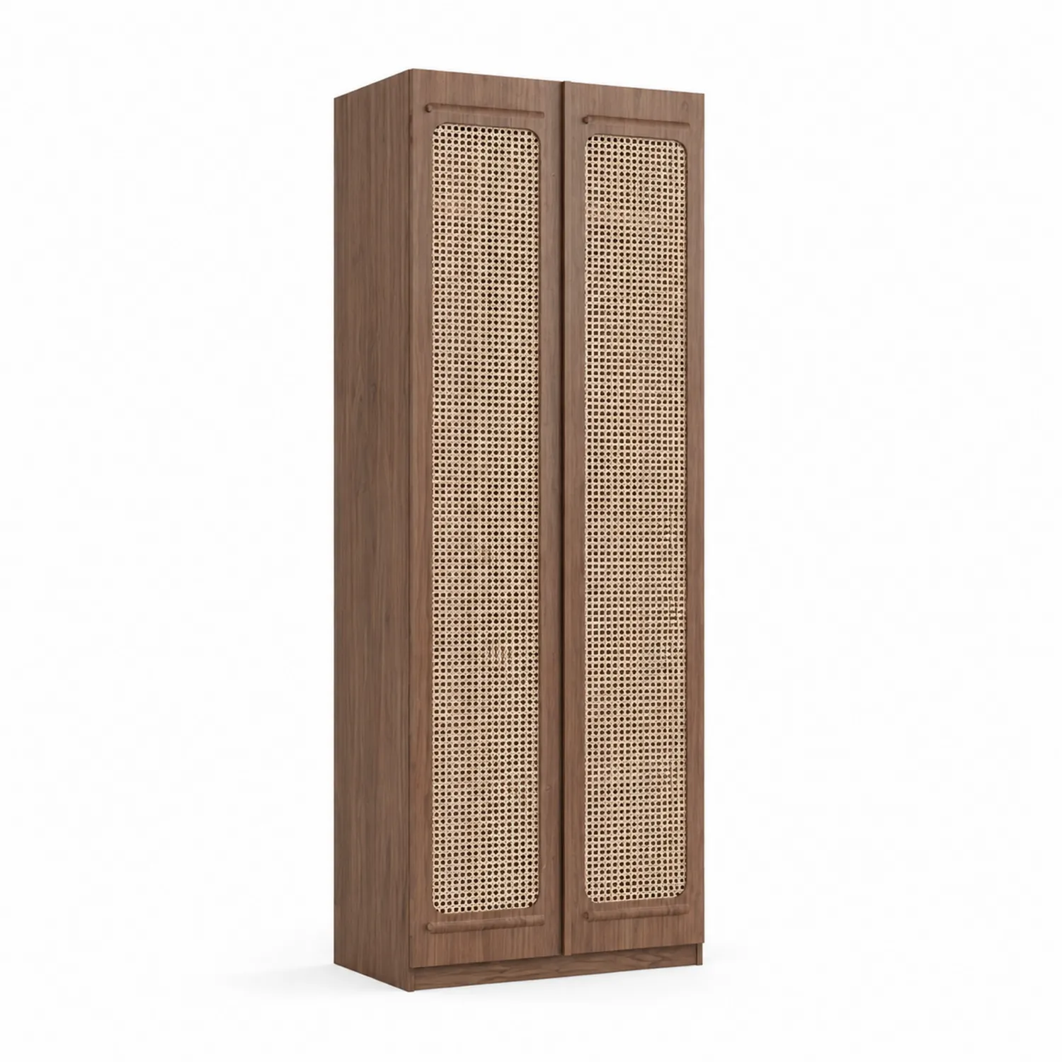 Armoire en bois et rotin 200cm x 80cm x 50cm