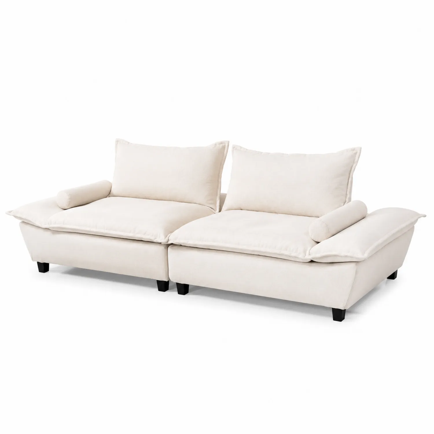 Canapé modulaire 2 places tissu lin Beige