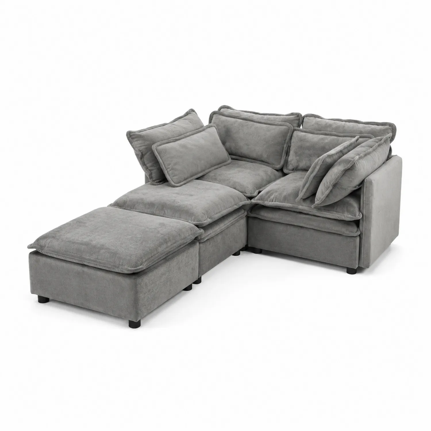 Canapé d'angle en tissu gris