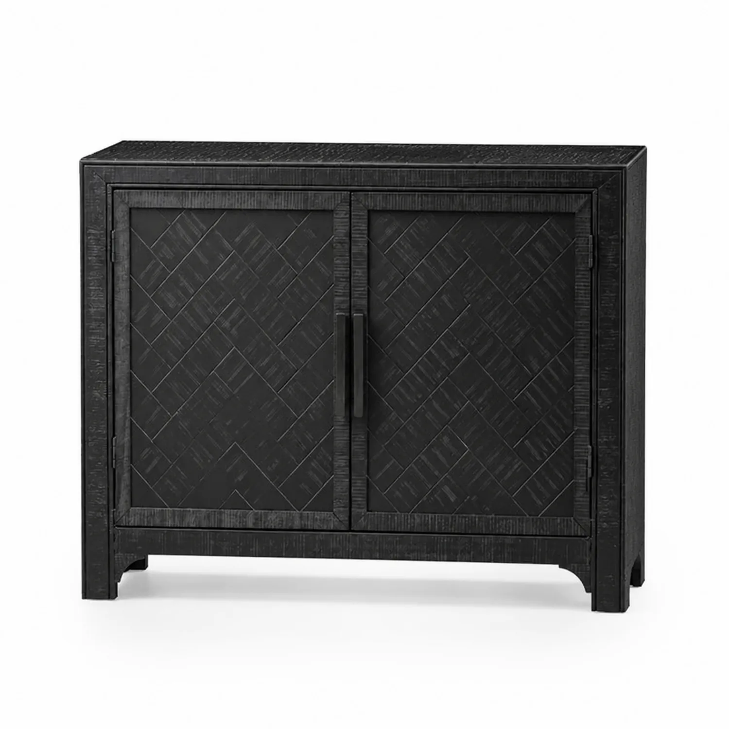Buffet en bois noir avec motifs gravés 90x80x40 cm