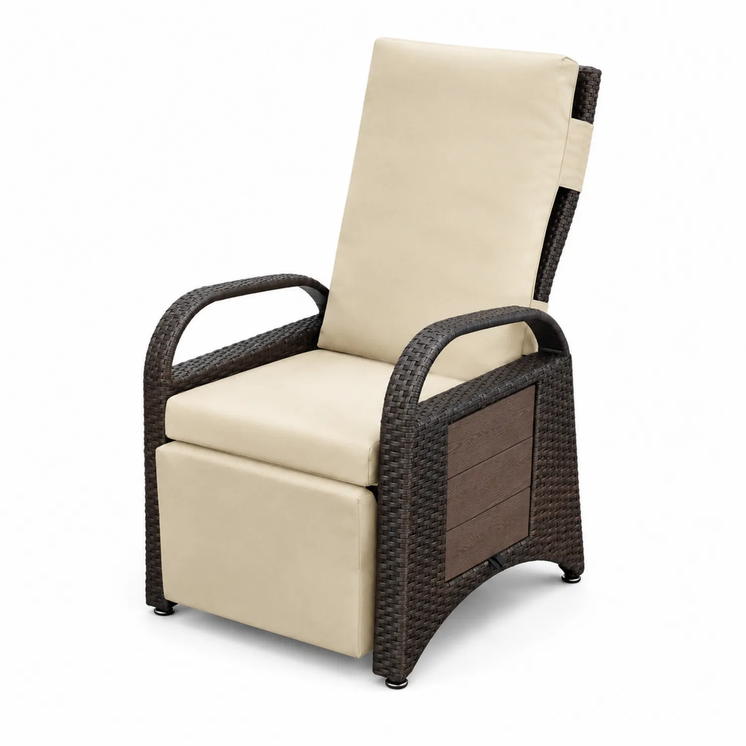Fauteuil en résine tressée avec coussins en polyester