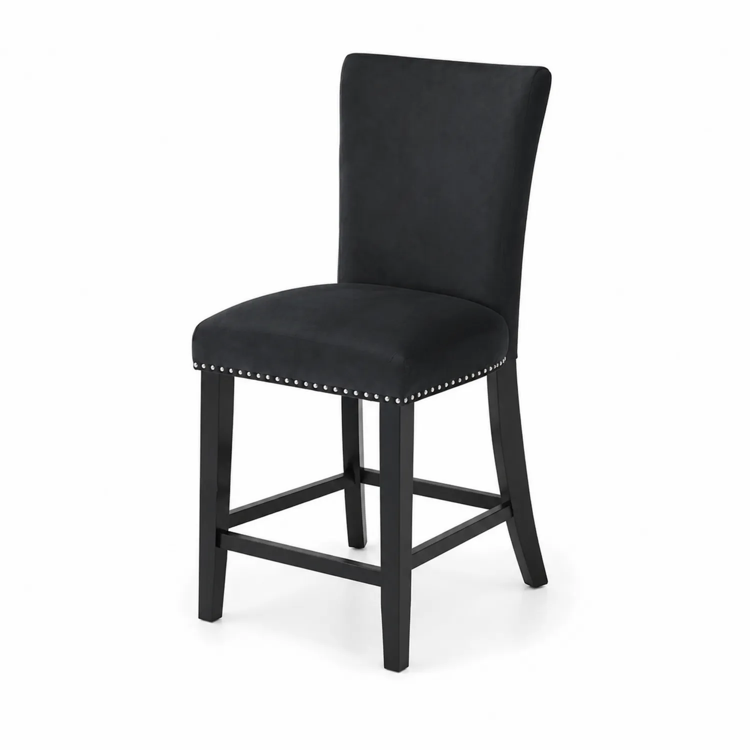 Chaise de bar en bois noir avec revêtement en polyester