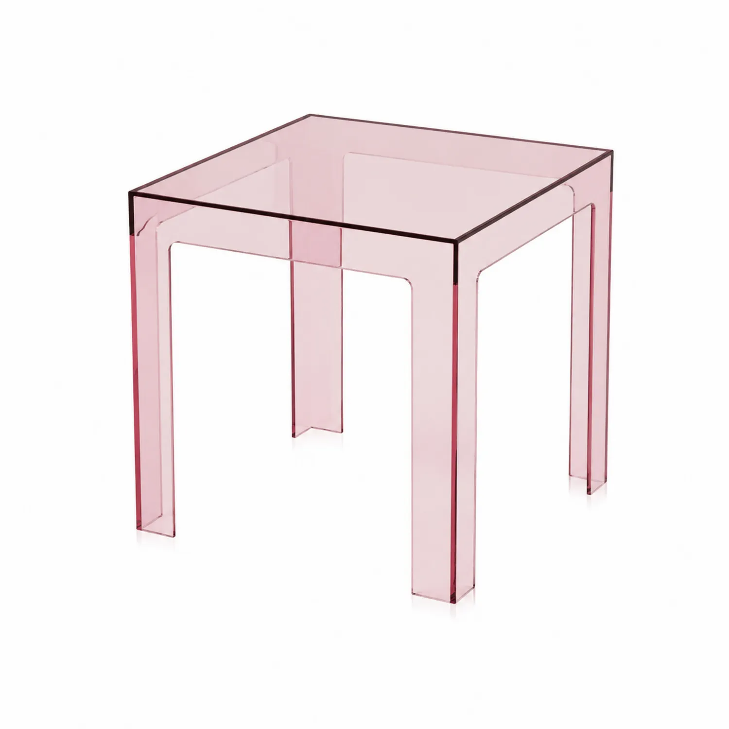 Table basse en plastique acrylique rose 40x40x40 cm
