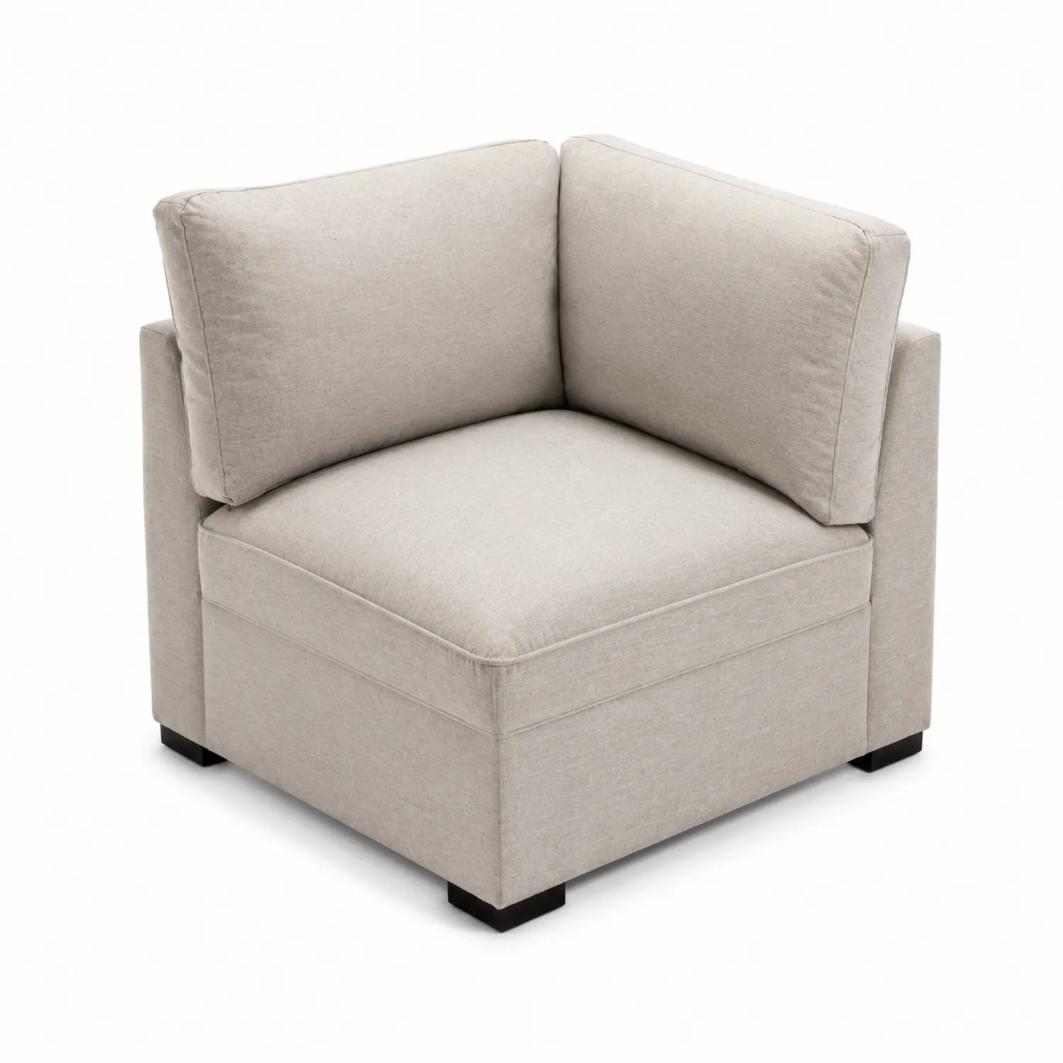 Fauteuil d'angle en tissu et bois 80x80x70 cm