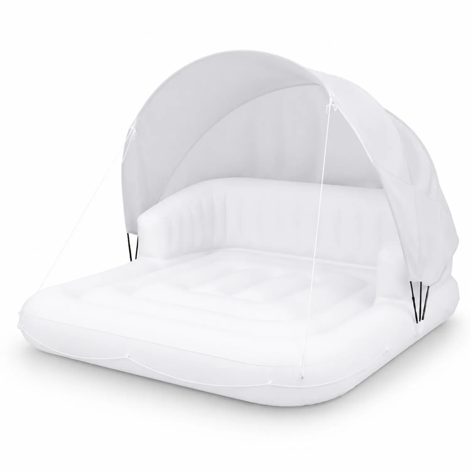 Canapé Gonflable Blanc avec Pare-Soleil en PVC