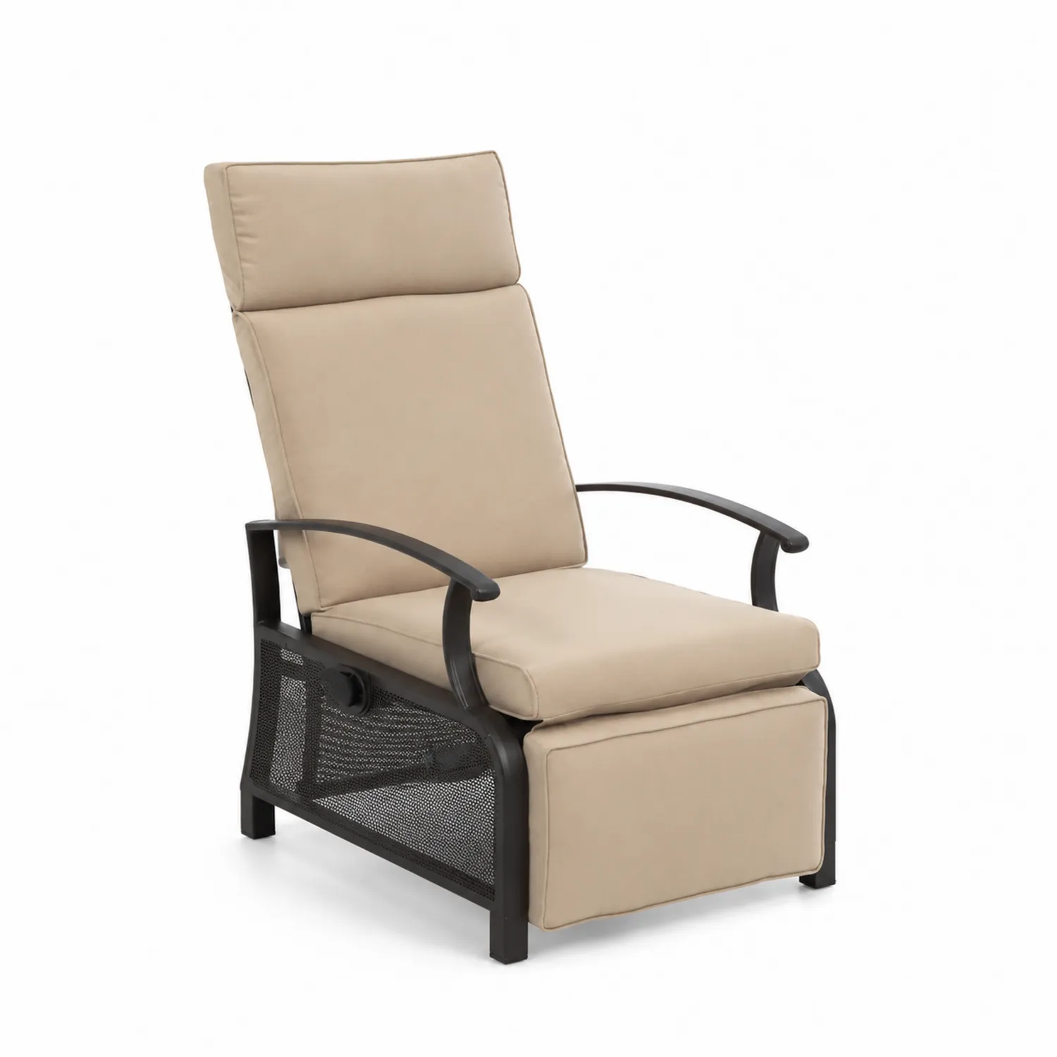 Fauteuil inclinable en métal avec coussins en polyester