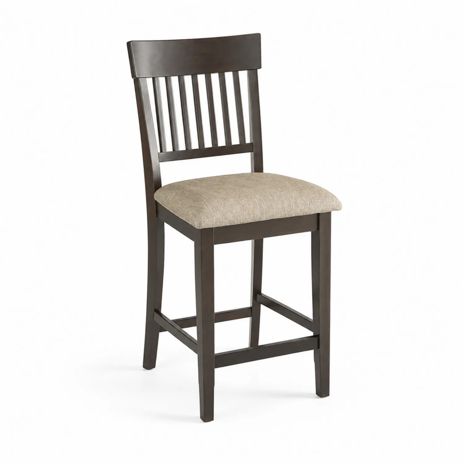 Chaise de bar en bois avec assise en polyester beige