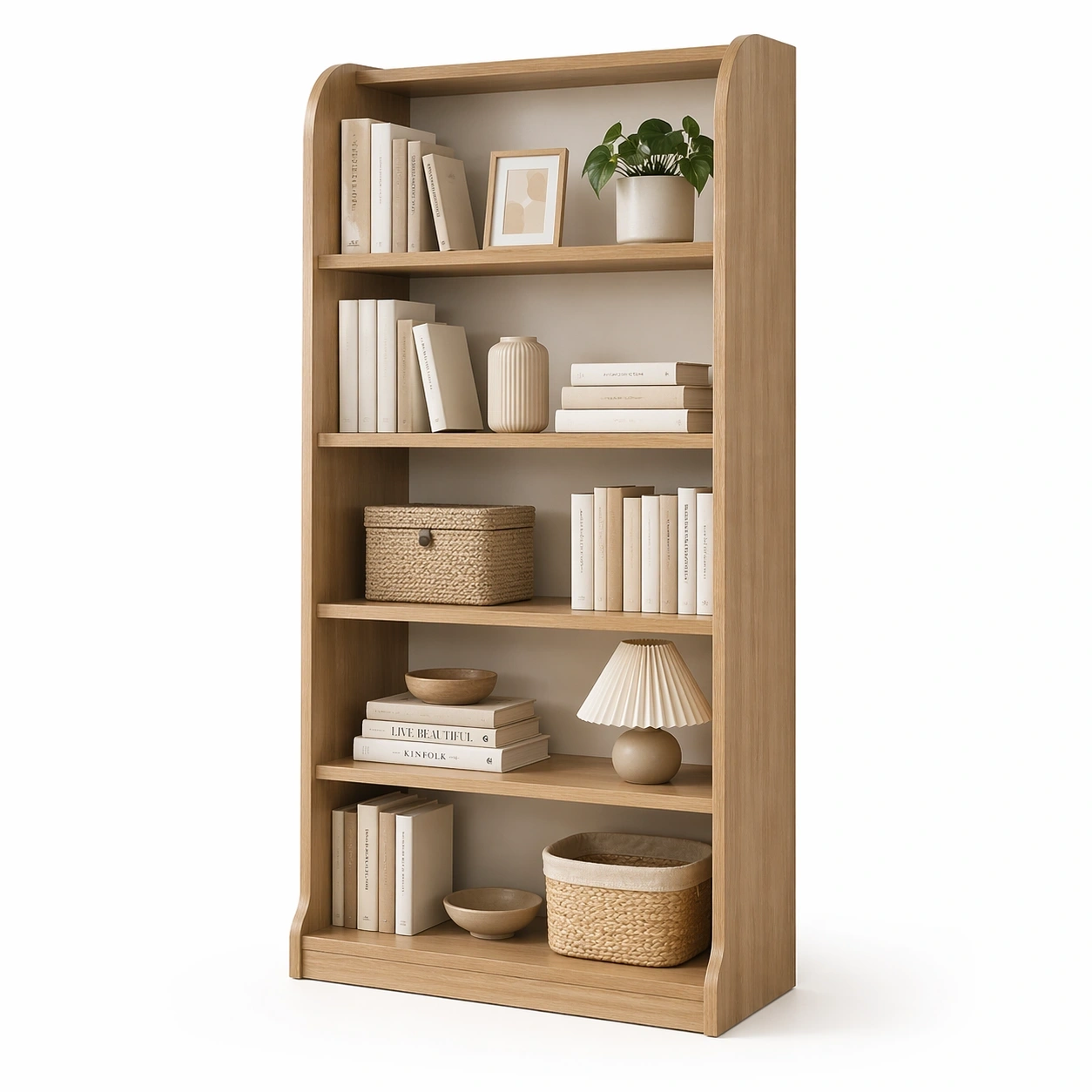 Bucherregal Holz Hellbeige-nuvoriahome