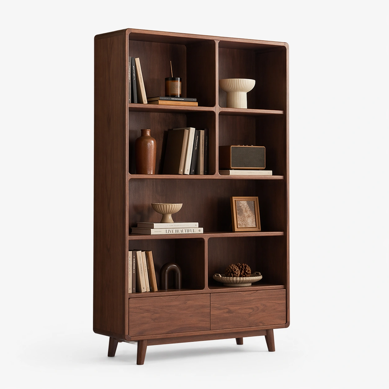 Bucherregal Holz Dunkelbraun-nuvoriahome