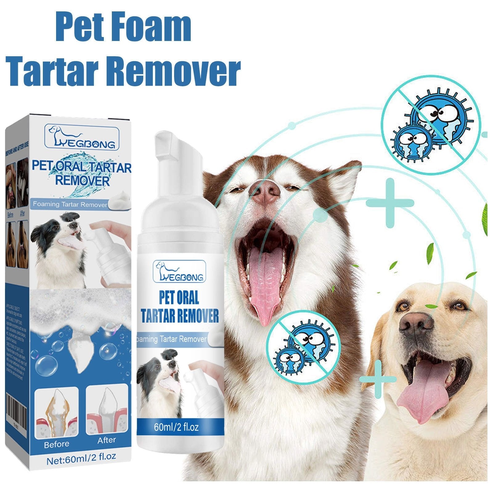 🔥Pet Tartar Remover Foam – Fresh Breath & Healthy Teeth, No Brushing Needed 