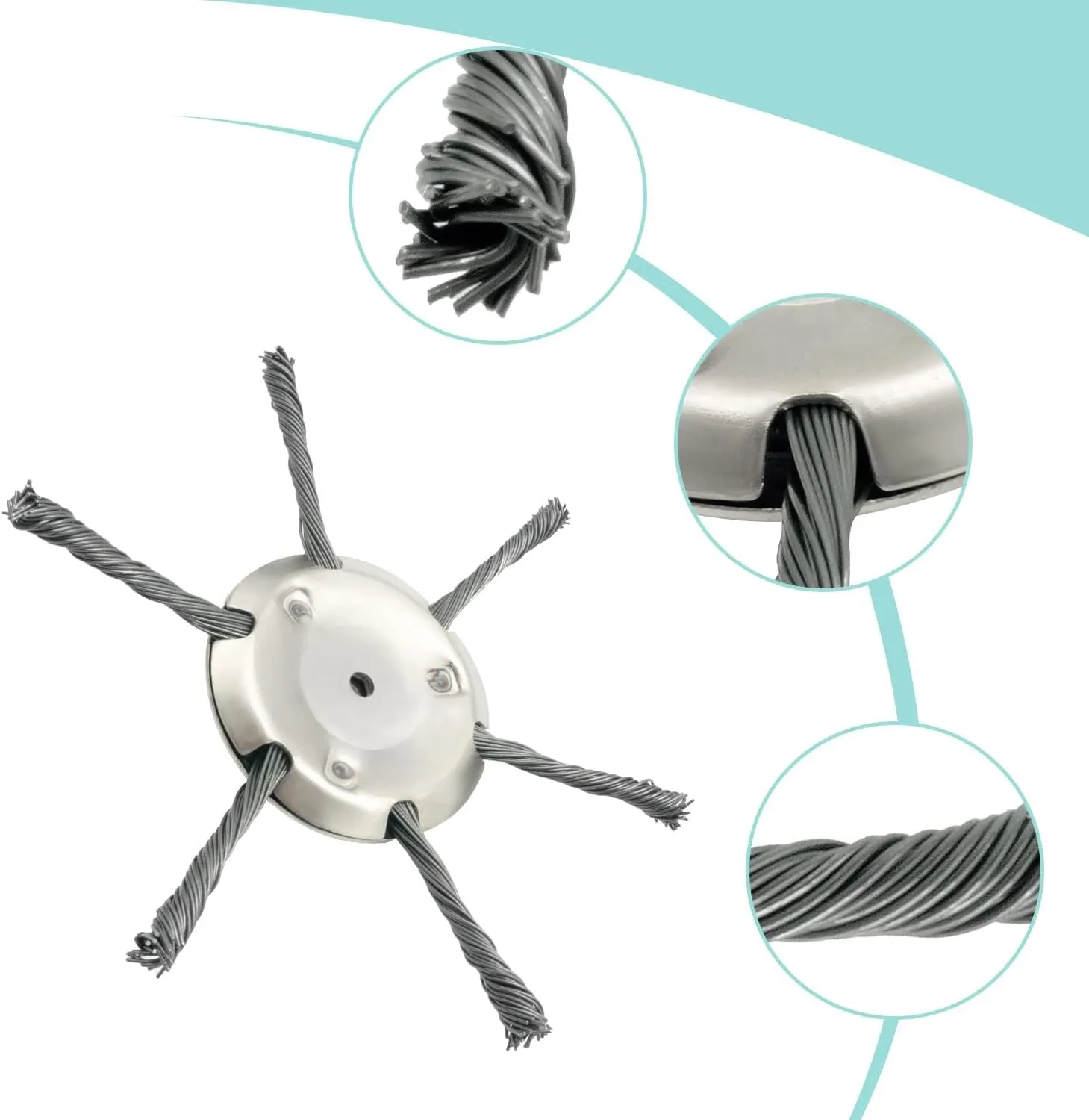 🔥👨‍🌾6 inch Steel Wire Brush Cutter Trimmer Head