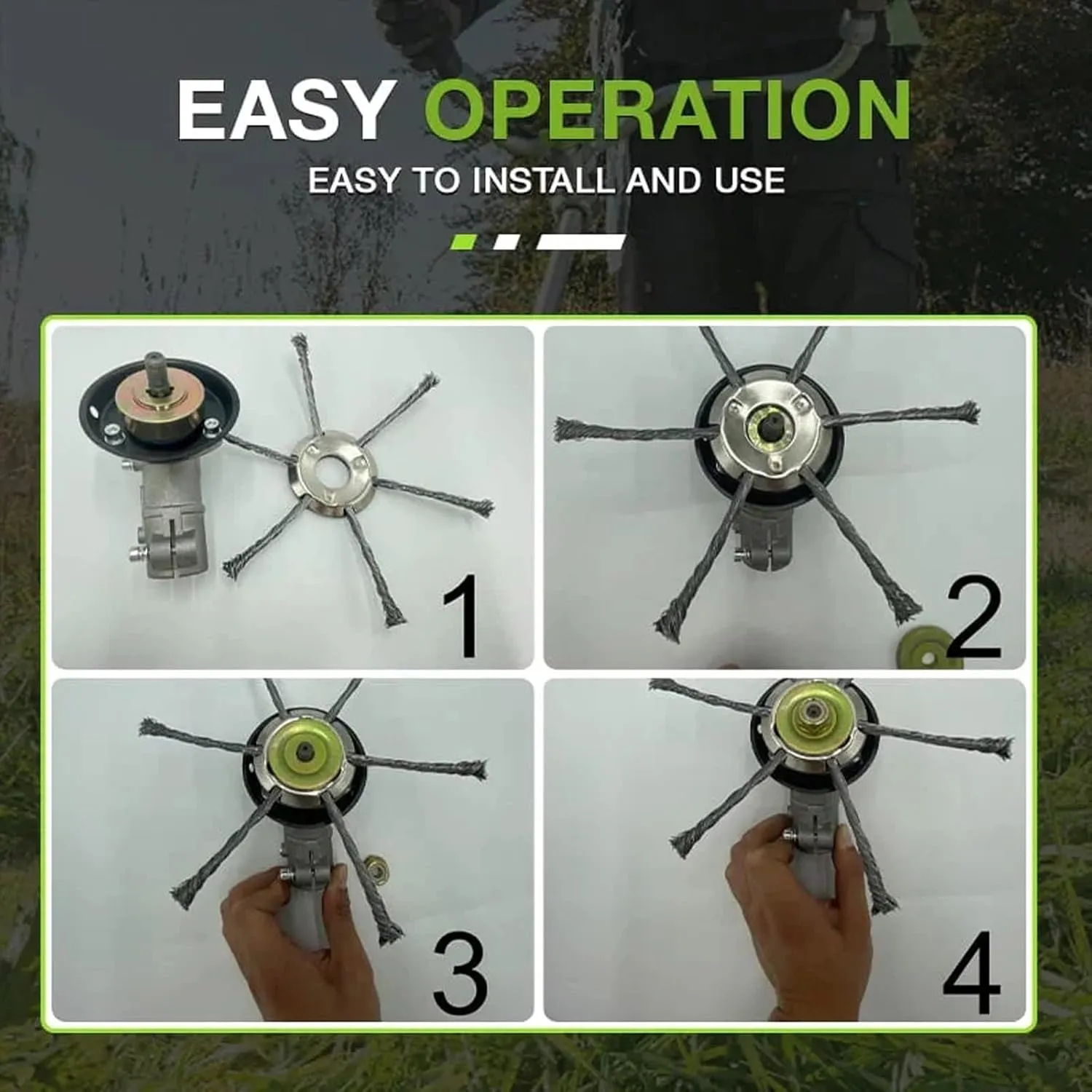 🔥👨‍🌾6 inch Steel Wire Brush Cutter Trimmer Head