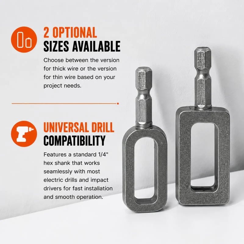 🧰Steel Wire Twisting Tool for Drill - Fast Tightening & Auto Trimming Wire Twist Attachment 🔥 Buy 1 Get 1 Free(2 Pcs)
